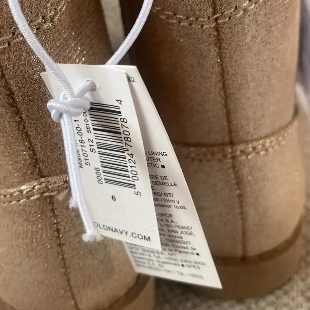Old Navy Shiny Neutral Side-Zip Western Boots